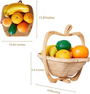 Cesto Pieghevole <span class=keywords><strong>a</strong></span> Forma di Mela per Frutta Secca, Pane, Noci, Caramelle e Regali - <span class=keywords><strong>Portafrutta</strong></span> Richiudibile - Product Image 5