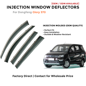 Injection Window Visors Rain Guards for Dongfeng Glory 370 | Side Window Deflectors Custom Fit Auto Accessories - Product Image 2