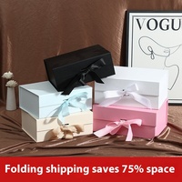 Einteilige Faltbare Geschenkbox Schwarze Magnetische Klappbox Leere Feiertagsgeschenkbox für Kerzen UV-Schuh- & Kleidungsverpackung
