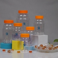 Bouteilles en plastique PET de qualité alimentaire avec bouchon pour emballage cadeau de biscuits aux bonbons
