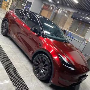 Film d'emballage en <span class=keywords><strong>vinyle</strong></span> PET <span class=keywords><strong>platine</strong></span> brillant métallisé métal liquide Dragon rouge sang Autocollants décoratifs pour emballage de voiture pour emballage de moto - Product Image 2