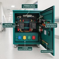 Armoire de synchronisation sur réseau personnalisée 380V 400V Triphasé 5 fils 200A-630A pour opération en micro-réseau autonome - Panneau de commande de synchronisation