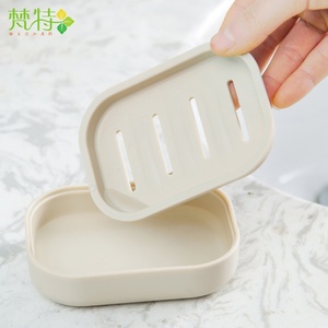 Soap <b>Dish</b> <b>Rack</b> Drain Toilet Creative No Punch Shelf Household Suction Cup Wall Mount Soap Box With Lid - Product Image 6