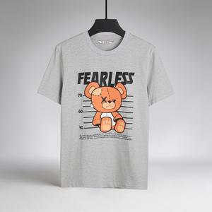 Camiseta Casual Gris para Hombre, 180 GSM, 90% Algodón, 10% Viscosa, OEM ODM Disponible - Product Image 1