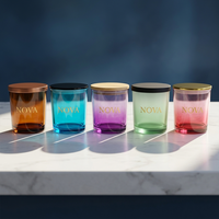 Vases à bougies de luxe personnalisés, pots en verre uniques, pots à bougies vides de 8 oz et 10 oz avec couvercles et boîtes personnalisées, pot à bougie en verre
