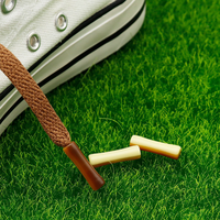 Aglets de luxe en résine corneux bicolores personnalisés avec logo sur mesure pour cordons de sweat-shirt et lacets de chaussures, vente en gros