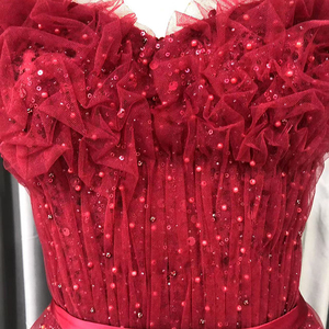 Jancember QX01 Elegant <strong>Red</strong> <strong>Sequins</strong> Off Shoulder Party Sweetheart Formal Gowns Evening Dresses - Product Image 2