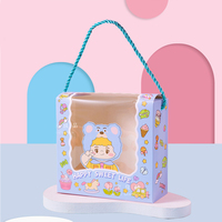 Clair Windows dessin animé poignée cadeau retour boîte papier doux faveur boîtes d'emballage pour enfants joyeux anniversaire bébé douche fête décor