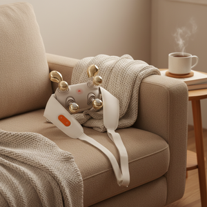 Masseur de cou et d'épaules amélioré avec tête de <span class=keywords><strong>massage</strong></span> en tissu élastique PU supérieur, rotation à 360°, chauffage Shiatsu, pétrissage 3D et contrôle de la vitesse - Product Image 1