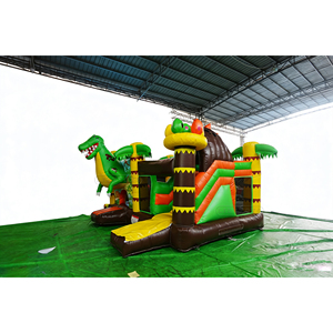 Lilytoys Toboggan gonflable et château gonflable sur le thème des dinosaures, ensemble <span class=keywords><strong>de</strong></span> jeu d'<span class=keywords><strong>aventure</strong></span> dans la <span class=keywords><strong>jungle</strong></span> en PVC pour les fêtes d'enfants et les <span class=keywords><strong>jeux</strong></span> en plein air - Product Image 3