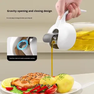 Bouteille distributrice d'huile d'olive et de <span class=keywords><strong>vinaigre</strong></span> en verre de 630 ml, anti-fuite, à ouverture automatique, avec échelle pour la cuisine - Product Image 2