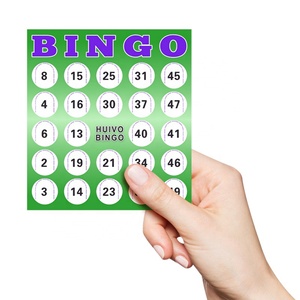 Tarjetas de Bingo Ecológicas Personalizadas con Pestaña de Arranque, Impresas en Papel Reciclado con su Logotipo para Juegos de Fiesta - Product Image 1