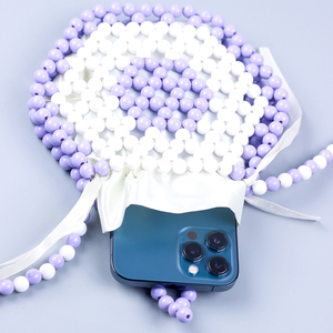 Borsa a Tracolla Intrecciata con Perline Classica Personalizzata in Bianco <span class=keywords><strong>e</strong></span> Nero |   Pochette Vintage Minimalista alla Moda - Product Image 4