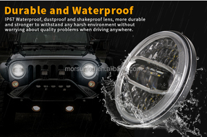 Faro LED Universal DOT de 7 Pulgadas para <span class=keywords><strong>Jeep</strong></span> Wrangler TJ 1997-2006 de 2 Puertas, Faro Redondo de 7'' con Luz Alta/Baja, Anillo Halo Blanco, 2 Piezas - Product Image 6