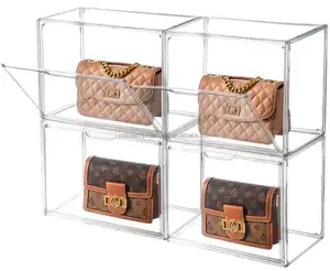 Wholesale acrylic customized handbag storage display box acrylic advanced storage bag shoes display box