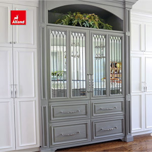 Alland Malaysia Meuble <span class=keywords><strong>de</strong></span> <span class=keywords><strong>cuisine</strong></span> gris élégant avec tiroirs encastrés, portes à persiennes à montants <span class=keywords><strong>et</strong></span> <span class=keywords><strong>plan</strong></span> <span class=keywords><strong>de</strong></span> <span class=keywords><strong>travail</strong></span> - Product Image 6