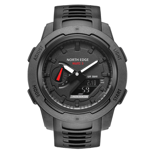 Montre de sport d'extérieur pour homme NORTH EDGE Mars3, chronomètre en fibre de carbone composite, compte à rebours LED, étanche 50M, heure mondiale, écran IPS - Product Image 6