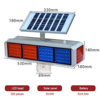 Luz de Advertencia LED Solar de Alta Eficiencia, Luz Estroboscópica Prismática de Alta Intensidad con Retroreflector para Vehículos