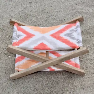 Summer Promotion High Quality Travelling Portable Compact Folding Wooden Canvas Neck Support Beach Headrest Camping Pillows