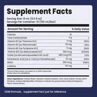 LIFEWORTH Complexe de Vitamines B Liquides à Haute Absorption avec Caféine 50mg pour le Soutien Cérébral et l'Énergie – Complément Alimentaire