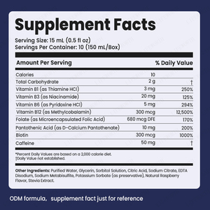 LIFEWORTH Complejo de <span class=keywords><strong>Vitamina</strong></span> B Líquida de Alta Absorción con Cafeína 50mg para el Apoyo Cerebral y Aumento de Energía - Product Image 3