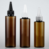 30ml 50ml 100ml 120ml 150ml 200ml 250ml 8oz PET bouteille d'huile capillaire en forme de balle ambre clair avec bouchon supérieur torsadé