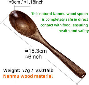 Ensembles de cuillères écologiques en bois pour la cuisine, personnalisables, mini, pour la cuisson, avec logo gravé sur mesure, respectueux de l'environnement, naturel - Product Image 2
