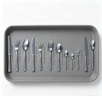 Ensemble de couverts en argent de qualité fiable, facile à nettoyer, en acier inoxydable, pour une utilisation quotidienne à la maison, sur la table à manger