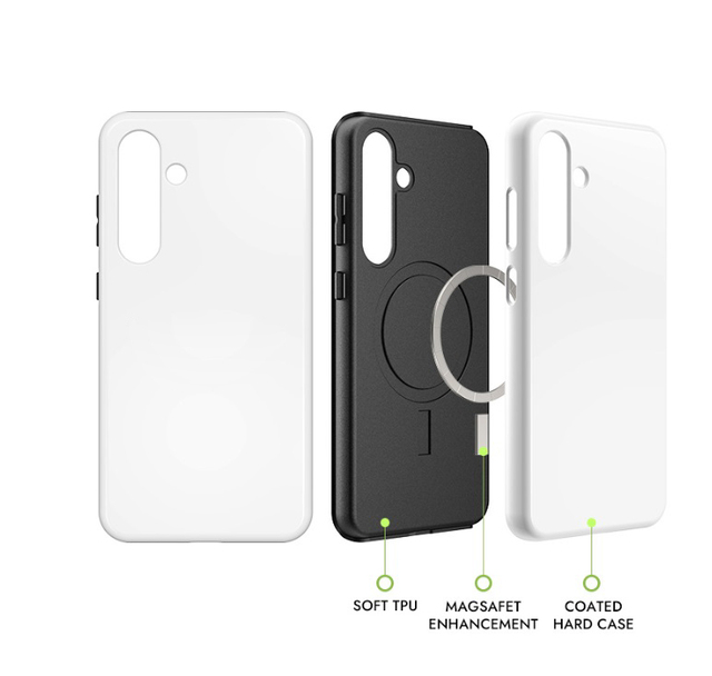 2026 Best Selling Eco-Friendly Promotional 3D Sublimation Magnetic Cover TPU 2 in 1 Custom Logo Phone Case for S24