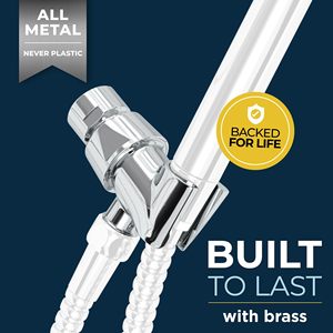 Support mural universel en laiton chromé entièrement métallique <span class=keywords><strong>pour</strong></span> douchette, avec tête pivotante, idéal <span class=keywords><strong>pour</strong></span> cuisine et salle <span class=keywords><strong>de</strong></span> bain, style moderne - Product Image 2