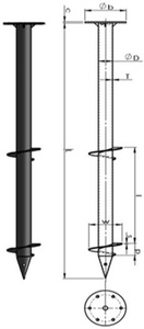 Đôi lưỡi vít Trái Đất Neo Nhà cung cấp vít bài mặt đất <span class=keywords><strong>Spike</strong></span> nhúng nóng thép mạ kẽm q235b/q345b kích thước tùy chỉnh - Product Image 3