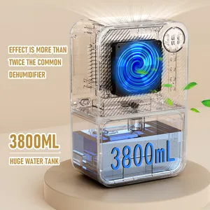 Dehumidifier kecil, alat pengurang kelembapan kecil Ultra sunyi 129oz 3800ml dengan Dehumidifier Mini portabel untuk rumah kamar tidur kamar mandi RV