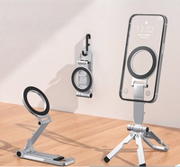 Support de téléphone pliable en aluminium pour bureau, réglable multi-angles avec base antidérapante
