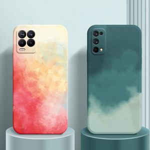 Custodia morbida quadrata in Silicone per Oppo <span class=keywords><strong>Realme</strong></span> 8 7 Pro 4g 5g 6 5 6i <span class=keywords><strong>5i</strong></span> C3 6s Cover posteriore dipinta ad acquerello Realme8 Realme7 - Product Image 1