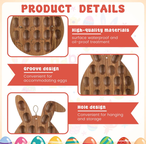 ที่ใส่ไข่21หลุมภาชนะถาดไข่ deviled ที่ทำจากไม้ผู้ถือไข่ deviled สำหรับ countertop อีสเตอร์ - Product Image 3