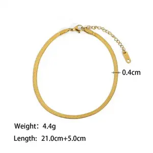 Bohemian Cuban Link Chain Anklet Beach Foot Jewelry Waterproof 18K Gold Plate 316L Stainless Steel Trendy Colorful Anklet Women