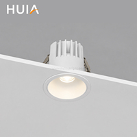 Spot encastré LED COB en aluminium moulé sous pression, découpe de 75 mm, anti-éblouissement, 12-30W, IP20, CRI 90 élevé, pour usage commercial et résidentiel
