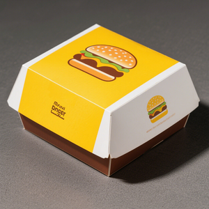 Caja de hamburguesas para llevar de grado alimenticio al por mayor, caja de bocadillos para comida callejera, sándwich para perros calientes, material desechable con patrón de logotipo personalizado - Product Image 1