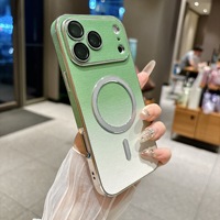 Coque de téléphone de luxe en silicone PU à dégradé de couleurs avec anneau magnétique et protection d'objectif caméra pour iPhone 13 14 15 16 17 Pro Max