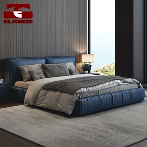 Lit en cuir capitonné, style moderne, luxe léger, minimaliste, <span class=keywords><strong>lits</strong></span> de chambre à coucher, 1,8 m, lit <span class=keywords><strong>double</strong></span> en cuir, chambre à coucher, lit <span class=keywords><strong>double</strong></span> - Product Image 4