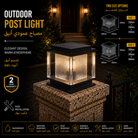 Lampe de poteau extérieure moderne avec guides de lumière en acrylique à effet cristal