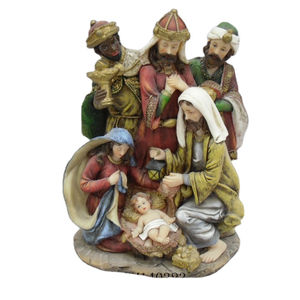 Conjunto de 9 de resina de madera Natividad conjunto en madera <span class=keywords><strong>casa</strong></span> religiosa bebé Jesús y María estatuas - Product Image 1