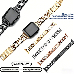 Correa de Reloj de Acero Inoxidable para Apple <span class=keywords><strong>Watch</strong></span>, <span class=keywords><strong>Huawei</strong></span>, Samsung, Fibit, Xiaomi, Brazalete de Cadena de 20, 22, 40, 41, 42, 44, 45, 46, 49 <span class=keywords><strong>mm</strong></span> - Product Image 1