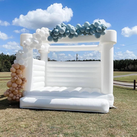 Château gonflable extérieur blanc de videur avec les jouets gonflables de ventilateur comprenant la maison de rebond
