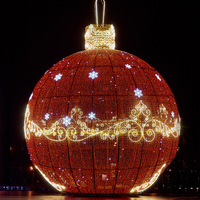 Nouvelle Tendance 2026 : Décorations Extérieures Géantes de Noël, Mariage et Halloween avec Arche Lumineuse LED Thème Luxe, Boules de Noël en PVC IP65 de Haute Qualité