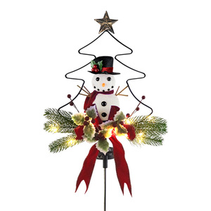 Solar Christmas <b>Tree</b> Snowman Ground Light LED Outdoor Garden Lawn Decor Water Resistant Free <b>Standing</b> - Product Image 5