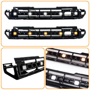Rejilla de parachoques delantero negra de nuevo diseño con luz de rejilla central de estilo OCTA modificada para <span class=keywords><strong>Land</strong></span> <span class=keywords><strong>Rover</strong></span> <span class=keywords><strong>Defender</strong></span> 90 110 130 2020 + - Product Image 2