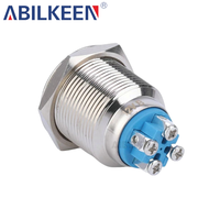 Interrupteur à bouton-poussoir lumineux étanche IP65 250V 19mm avec anneau LED pour applications industrielles et automobiles