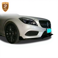 Lèvre de pare-chocs avant pour Mercedes Benz Classe CLS C218 Style BB 2015-2016 en fibre de carbone noir brillant