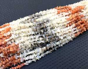 High Quality 16-Inch Long Strand Natural Multi Moonstone Smooth Uncut Chips Premium <b>Loose</b> <b>Beads</b> for Jewelry Bracelet Gemstone - Product Image 3